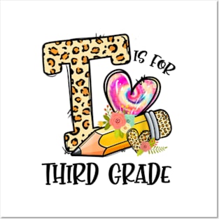 K Is For Third Grade Teacher Leopard First Day Of School Posters and Art